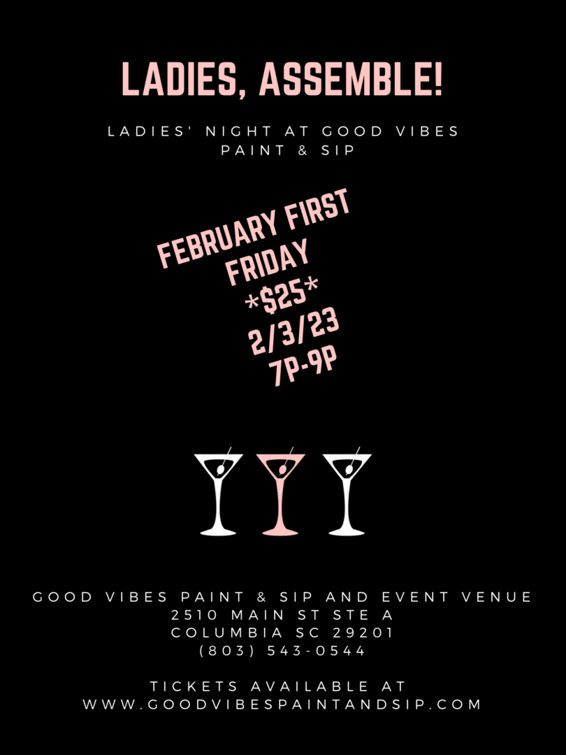 A ladies night at good vibes paint and sip